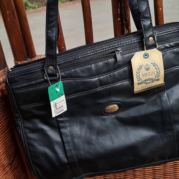 🆕️ Black Mitzi Vintage Leather Handbag Purse - Picture 9 of 14